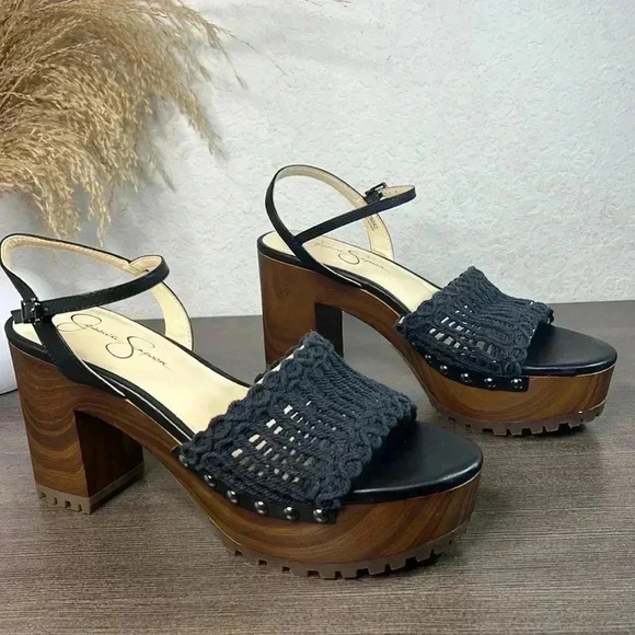 Jessica Simpson Timia Womens Woven Slingback Platform Sandals - Picture 3 of 12